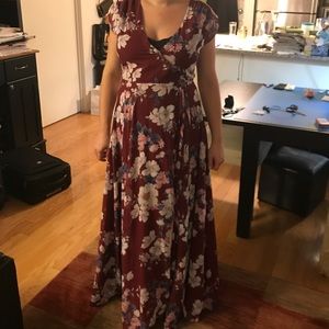 BHLDN / Yumi Kim burgundy bridesmaids dress